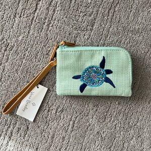 Vera Bradley Straw RFID Double Zip ID - Turtle Dream